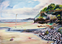 © Pam Van Londen 2007 Lost Creek Beach 1 acrylic on canvas on 14 x 11 x 1.5 canvas