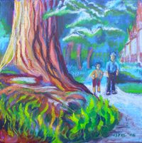 © Pam Van Londen 2008 Walk Around Campus 12x12x1 in oil on canvas