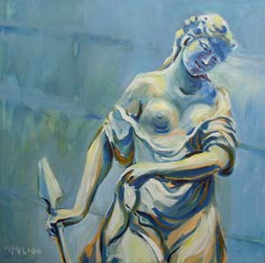© Pam Van Londen 2008 Diana Sculpture 8x8x1 in oil on clayboard