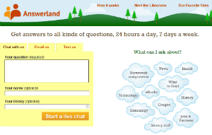Answerland 24 hours 7 days per week library research help