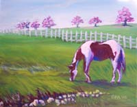 © Pam Van Londen 2007 Kentucky Horse Park 1 acrylic on canvas on 12 x 9 x 1 canvas