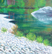 © Pam Van Londen 2007 Smith River 1 acrylic on canvas on 16 x 16 x 1 canvas