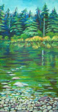 Third canvas in a series painted from Jedadiah Smith State Park.