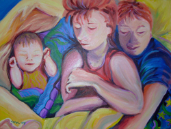 © Pam Van Londen 2007 The Sleeping Family 18x24x1.5 acrylic on canvas