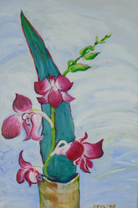 © Pam Van Londen 2009, Orchid Magenta 1, 10x16x.5 on acrylic on canvas