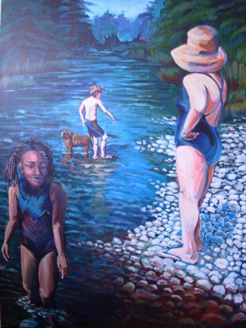© Pam Van Londen 2007 Enjoying Calpooia River 20x30 acrylic on canvas