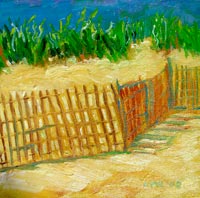 © Pam Van Londen 2008 Rehoboth Beach Landscape 8x8x1 in oil on canvasboard