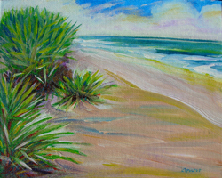 SOLD! © Pam Van Londen 2007 Beachside 1 9x7 acrylic on canvasboard