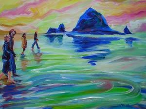 © Pam Van Londen 2007 Cannon Beach Between Storms acrylic on gallery-edged canvas on 24 x 18 x 1.5 canvas