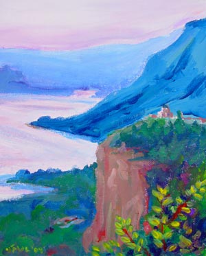© Pam Van Londen 2007 Columbia Gorge Crown Point 1 acrylic on canvasboard on 8 x 10 x 1 canvas