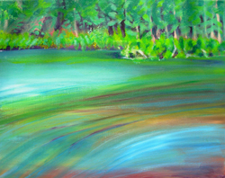 © Pam Van Londen 2007 Clear Lake #3 acrylic on canvas on 18 x 14 x 1 canvas