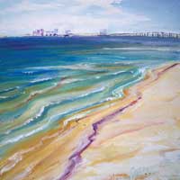 © Pam Van Londen 2006 Navarre Beach 1 acrylic on canvasboard on 16 x 16 x 1 canvas