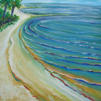 © Pam Van Londen 2006 Navarre Beach 2 acrylic on canvasboard on 16 x 16 x 1 canvas