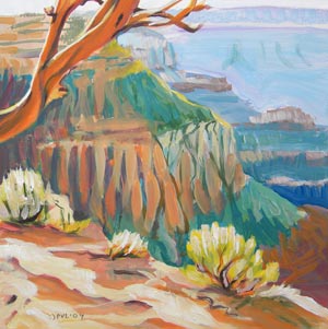 © Pam Van Londen 2009, Grand Canyon 3, oil on claybord, 8x8x1 