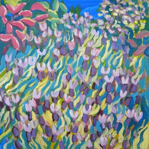 © Pam Van Londen 2010, Lavender in Full Bloom, oil on claybord, 8x8 