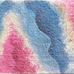 Fissures 7 original 7-x5-inch iridescent watercolor painting